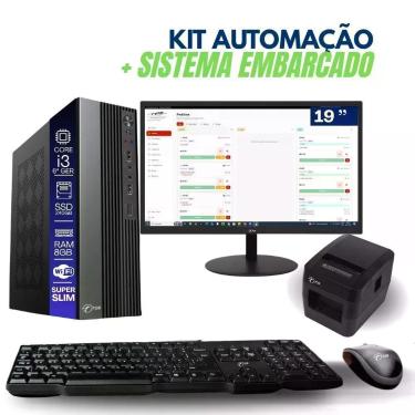 Imagem de Computador PDV com Impressora e Monitor Core I3 6aG 8GB SSD 240GB Sistema TOB Food Embarcado Bivolt
