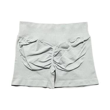 Imagem de Shorts De Yoga E Corrida Femininos De Cintura Alta Sem Costura, Elásti