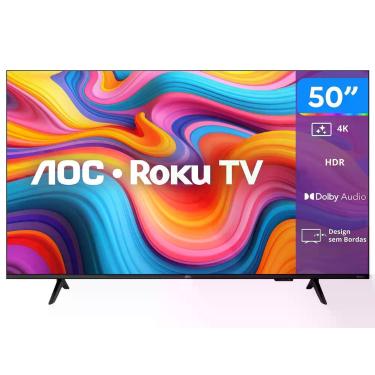 Imagem de Smart TV LED 50 polegadas AOC 4K UHD DLED Roku TV 50U7066 78G 60 Hz Qu