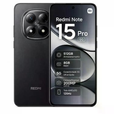 Imagem de Smartphone Celular Xiaomi Redmi Note 15 Pro 512GB, 8GB RAM, 5G, Tela 6