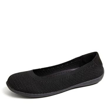 Imagem de Dearfoams Women's Original Comfort Misty Flat Ballet, Black Knit, 7.5