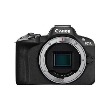 Imagem de Canon Câmera vlogging EOS R50 Mirrorless (apenas Corpo/preta), montagem RF, 24,2 MP, vídeo 4K, processador de imagem DIGIC X, detecção e rastreamento de assunto, compacta, conexão de Smartphone,