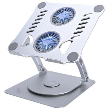 Imagem de Suporte De Alumínio Para Macbook/Notebook Ajustável Giratorio 11" a 15.9" Com 2 Cooler Kingo V4