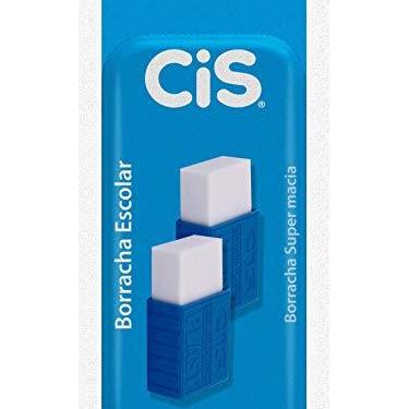 Imagem de CiS Borracha Escolar Plast - Branca - Blister com 2 unidades