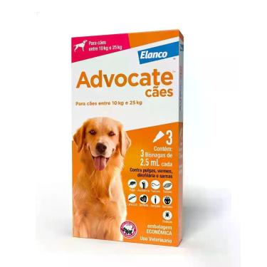 Imagem de Advocate Antiparasitário Para Cães 10-25kg Elanco 3 Pipetas - Congratu