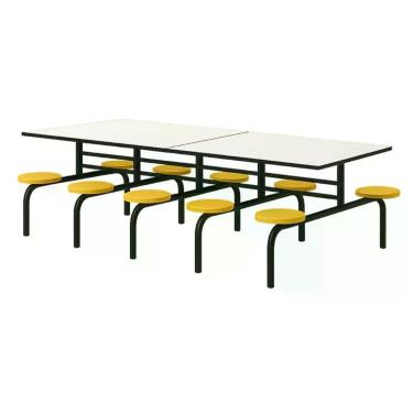Imagem de Mesa para Refeitório FIXA 10 Lugares MDP Branco de 25 mm  Assento AMAR