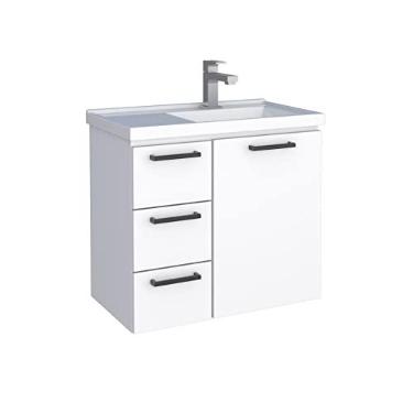 Imagem de Toucador em aço Ameixa Branco gavetas Brancas - Cozimax