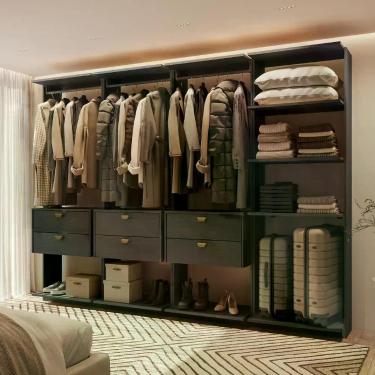 Imagem de Guarda-Roupas Closet Modulado Alasca 240cm 4 Peças com 6 Gavetas e Cab