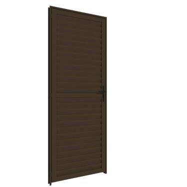 Imagem de Porta Giro Laminada 0,85m x 2,15m Direita em Alumínio Bronze  Vitrolar