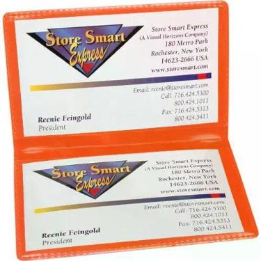 Imagem de Porta-cartões dobrável laranja STORE SMART - 10 unidades