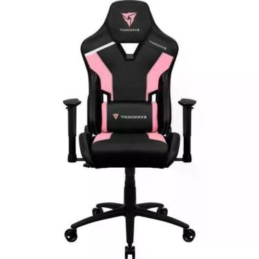 Imagem de Cadeira Gamer Thunderx3 TC3 Sakura Black Rosa com AIR Tech, Espuma de Alta Densidade e Encosto Reclinável Até 135º Rosa