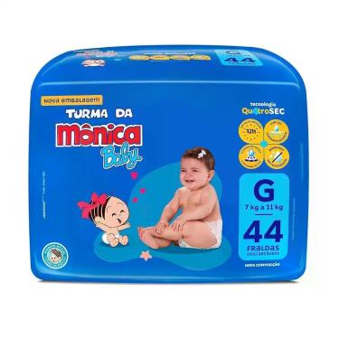 Imagem de Fralda Turma da Monica Baby Qu4troSec Tamanho G 44 Fraldas - Turma Da 