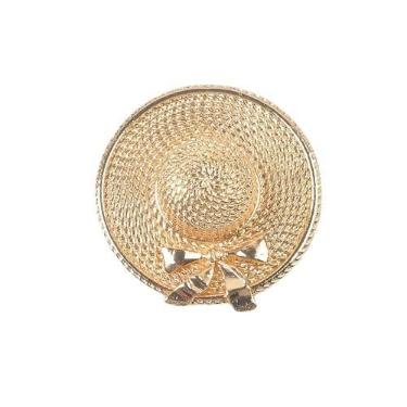 Imagem de Broche de chapéu de laço elegante para mulheres chapéu de palha de metal vintage alfinetes de lapela clássicos acessórios de escritório para festa de casamento clipe de corpete para casaco, vestido