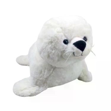 Imagem de Foca Pelúcia Branca Com 30 Cm Comprimento