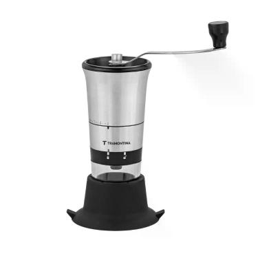 Imagem de Moedor Manual para Café em Aço Inox com Moinho de Cerâmica 16 Copo em Acrílico Base Antiderrapante 55G