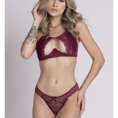Imagem de Kit 10 Conjuntos Vekyo Lingerie Rendado Decote Com Aro, Sortido, GG, M