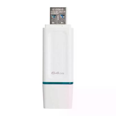 Imagem de Pendrive Kingston Exodia 64GB USB 3.2 Transferência Rápida Design Moderno Branco KC-U2G64-5R