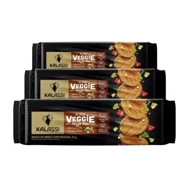 Imagem de Biscoito de Arroz Kalassi, Veggie Mix, 3 Pacotes de 84g, Veggie Mix