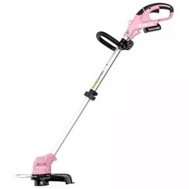 Imagem de Aparador De Grama Rosa Sem Fio 12V Max Punho D Com Cinta De Ombro Lâmina Plástica Ur100dzp Makita