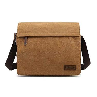 Imagem de Sechunk Bolsa tiracolo transversal de lona vintage, G - amarelo, Large, Bolsa tiracolo transversal de lona