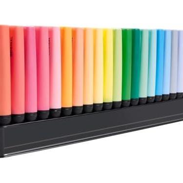 Imagem de STABILO BOSS ORIGINAL Marca Texto – Estojo com 23 unidades + Suporte de mesa – Em 23 cores