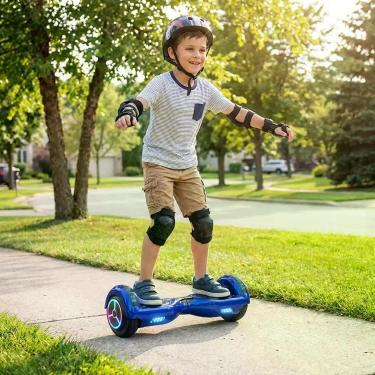 Imagem de Hoverboard Skate Elétrico 2 Rodas Mobilidade Urbana Lazer Azul Escuro