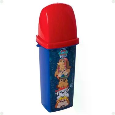 Imagem de Porta Escova Dental Infantil Plasútil Dental Case Patrulha Canina para Higiene Pessoal em Plástico PP Atóxico 290ML