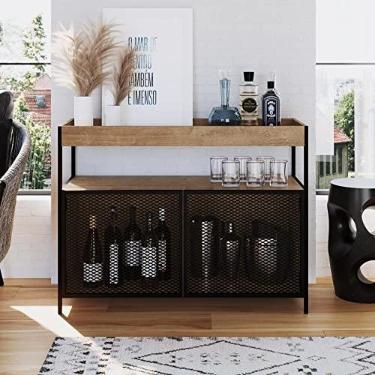 Imagem de Buffet Aparador Industrial 100cm 2 Portas York Artesano Vermont/preto