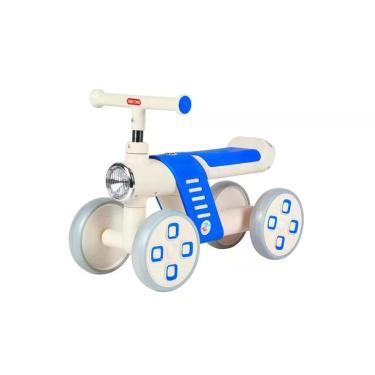 Imagem de Bicicleta de Equilíbrio Infantil sem Pedal 04 Rodas com Farol Que Acende Azul com Bege Unitoys
