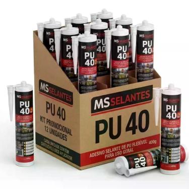 Imagem de Kit 12 cartucho pu 40 preto 400gr ms selantes
