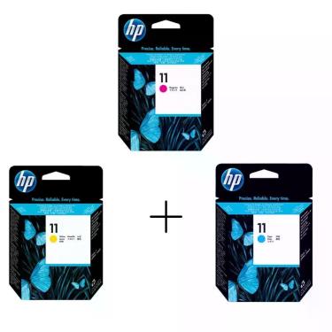 Imagem de Cabeça De Impressão Hp 11 Kit C4812a / C4811a / C4813a - Magenta Azul E Amarelo - 3 Cores