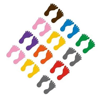 Imagem de ORFOFE 12 Pares Adesivos De Pegada Brinquedo De Bebê Crianças Decalques De Pegada Para Adesivos Para Etiqueta Da Pegada Do Bebê Pés Desenho Animado Copo Medidor Filho Pvc
