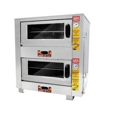Imagem de Forno Gás 2 Câmaras 20cm Inox 71x62x75 Metalmaq