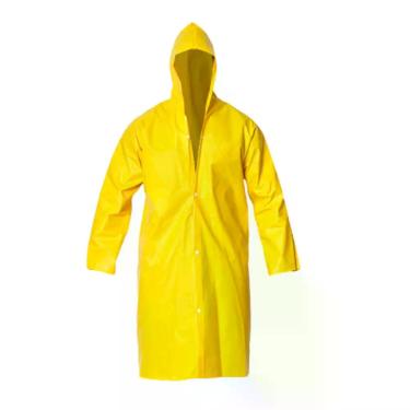 Imagem de Capa de Chuva Forrada PVC Impermeável c/ Capuz EPI Segurança - Brascam