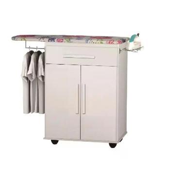 Imagem de Tábua de passar roupas Bel 2 portas + 1 gaveta Branco brilho - TRIN.