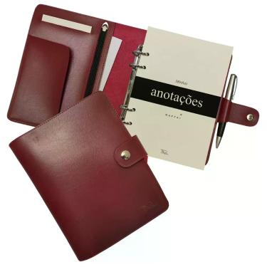 Imagem de Agenda Minhas Anotações 196-R Personalizada Raffai Couros, Vermelho