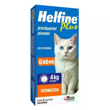 Imagem de Vermífugo P/ Gatos Helfine Plus Até 4kg 2 Comp Agener União