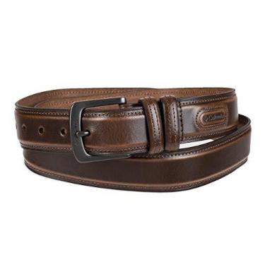 Imagem de Cinto masculino clássico com logotipo da Columbia – vestido casual com fivela única para jeans cáqui, Marrom, 46
