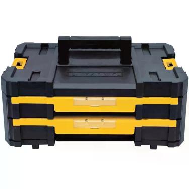 Imagem de Organizador Modular Tstak 4 Fecho Metálico 16,5-DWST17804 com Gaveta e Divisórias Removíveis Amarelo Dewalt