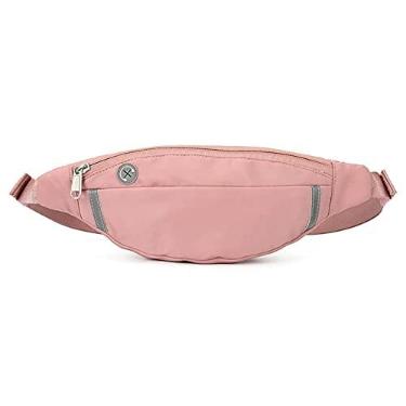 Imagem de Bolsa feminina, bolsa de ombro, pochete transversal, presentes para desfrutar de esportes, festivais, treino, viagens, corrida, com conector de fone de ouvido, rosa