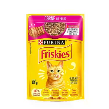 Imagem de Sachê Friskies Carne ao Molho 85g Purina Caixa Fechada com 15 Unidades