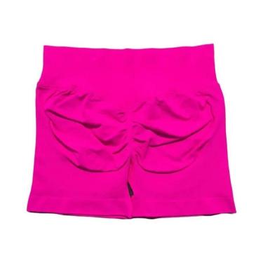 Imagem de Shorts De Yoga E Corrida Femininos De Cintura Alta Sem Costura, Elásti