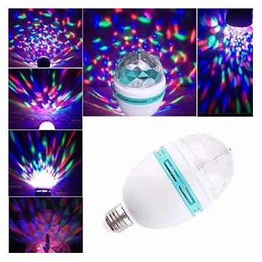 Imagem de Lampada de Led Giratoria Colorida RGB Com Bocal Bola Maluca Para Festa (SU0664)