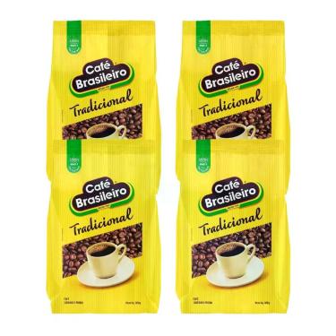 Imagem de Café em Pó Torrado Tradicional Brasileiro 250g - 4 Unidades
