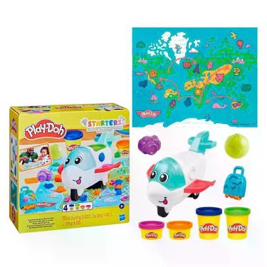 Imagem de Kit Inicial Avião Explorador Massinha Play-Doh com 4 Potes F8804 - Has