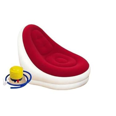 Imagem de Espreguiçadeira inflável portátil, projetada para relaxamento descontraído (Vermelho Sofa (1 peça))