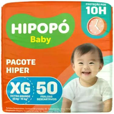 Imagem de Fralda hipopo baby hiper pacotão eg c/ 50 und
