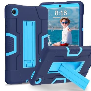 Imagem de Capa para tablet Capa de proteção compatível com Lenovo Tab M8 (4ª geração) TB-300FU/TB-300XU （2023） Capa de silicone para tablet com suporte, capa protetora robusta à prova de choque para serviços pe