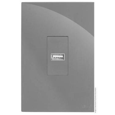Imagem de Kit Entrada Usb 2.A Vertical 4 X2 Brg11397-2 Gf - Blux Recta Grafite G