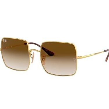 Imagem de Óculos de Sol Ray-Ban Square 0RB1971 914751 Tam 54 / Ouro - Lentes Marrom Gradiente